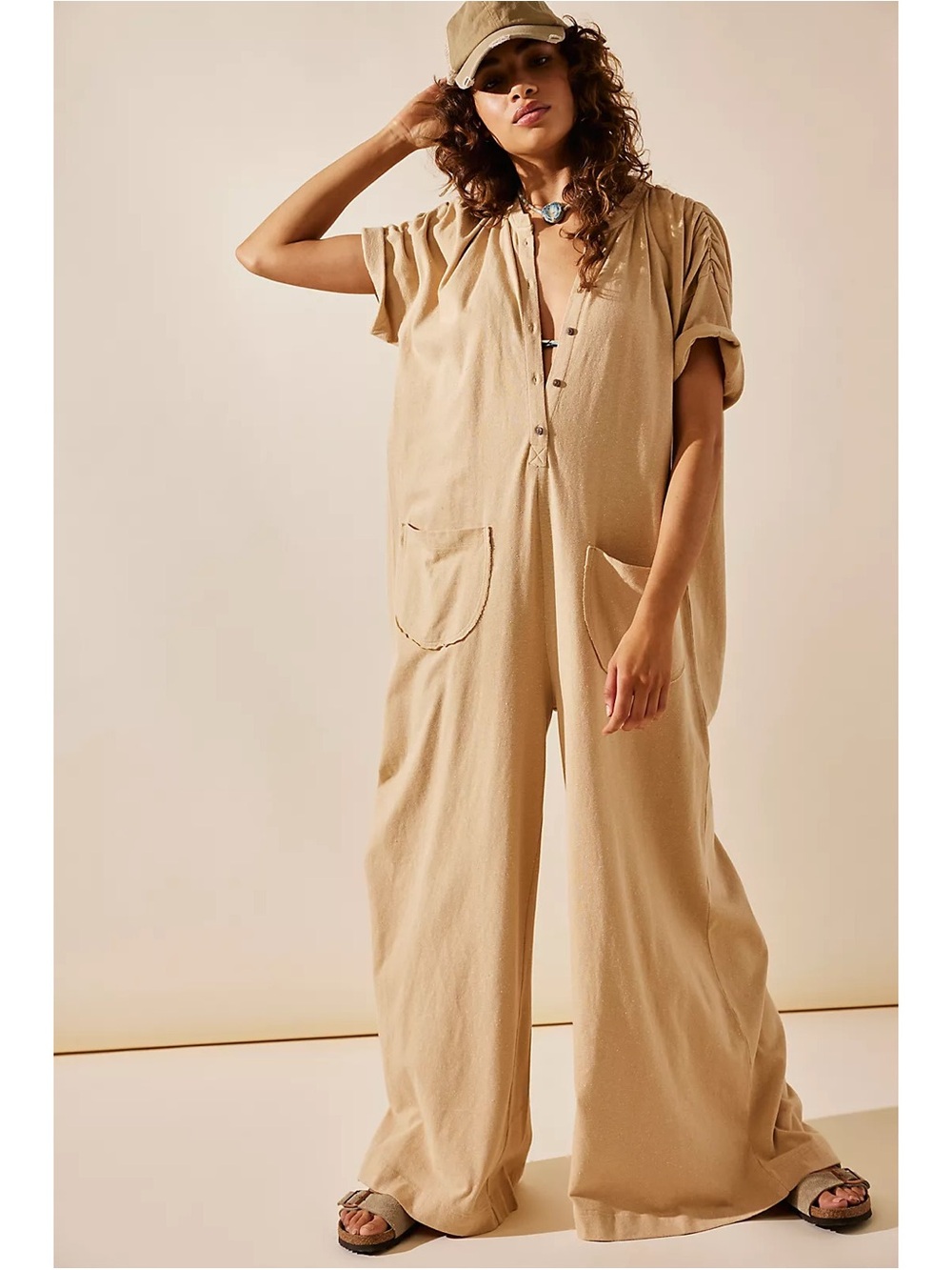 Free People My Go To Jumper in Warm Camel Size X-Small NWT Boho Loungewear